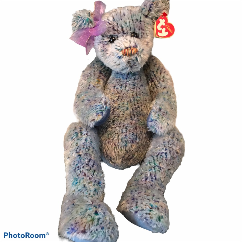 TY 2000 Classic SOFT RAZZMATAZZ COLORFUL TEDDY BEAR 16" Plush Stuffed Animal NEW
